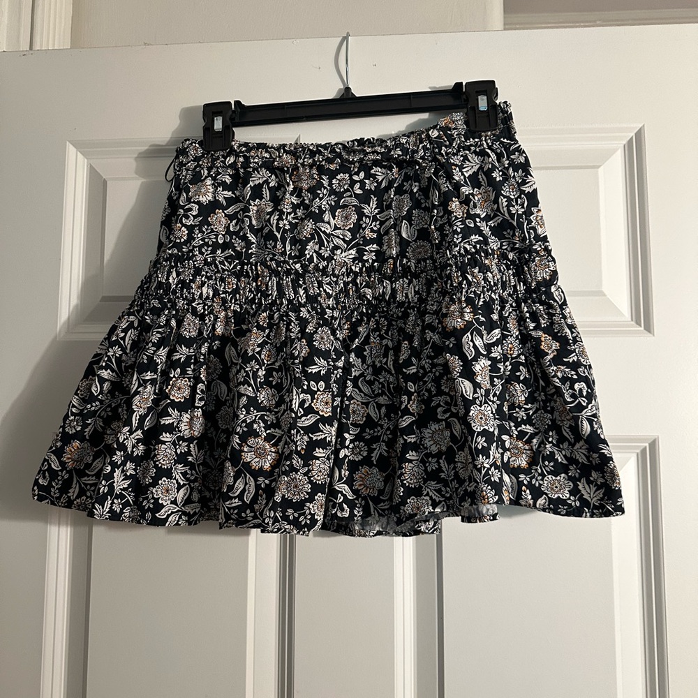 Zara Black and White Skater Mini Skirt